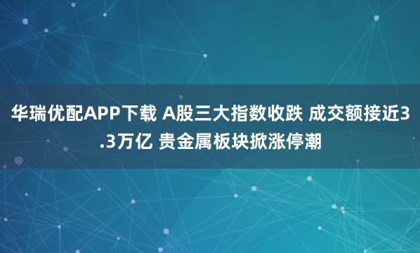 华瑞优配APP下载 A股三大指数收跌 成交额接近3.3万亿 贵金属板块掀涨停潮
