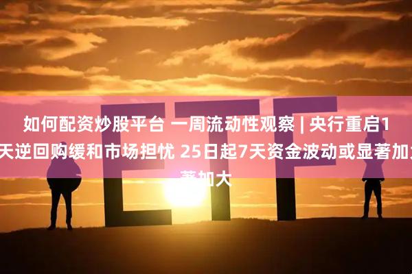 如何配资炒股平台 一周流动性观察 | 央行重启14天逆回购缓和市场担忧 25日起7天资金波动或显著加大